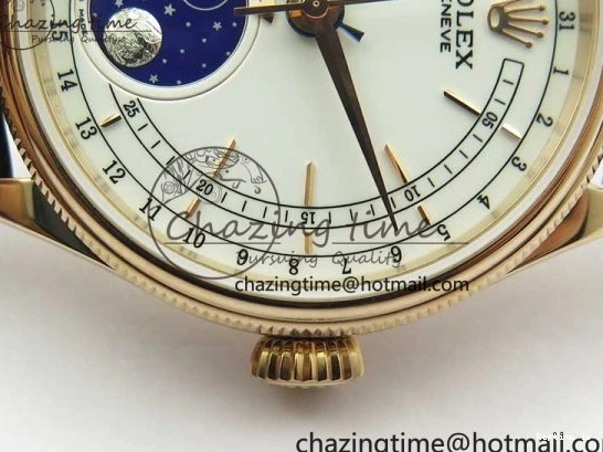 1229 Cellini 50535 Moonphase RG GMF Best Edition White Dial on Brown Leather Strap A Lightweight 2634